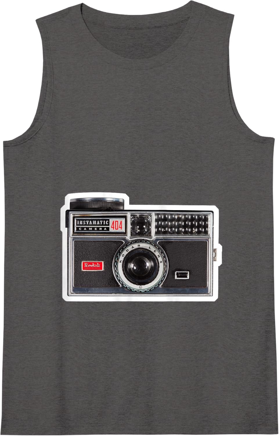 image:imageKODAK INSTAMATIC Camera Design Tank TopDark Heather Grey