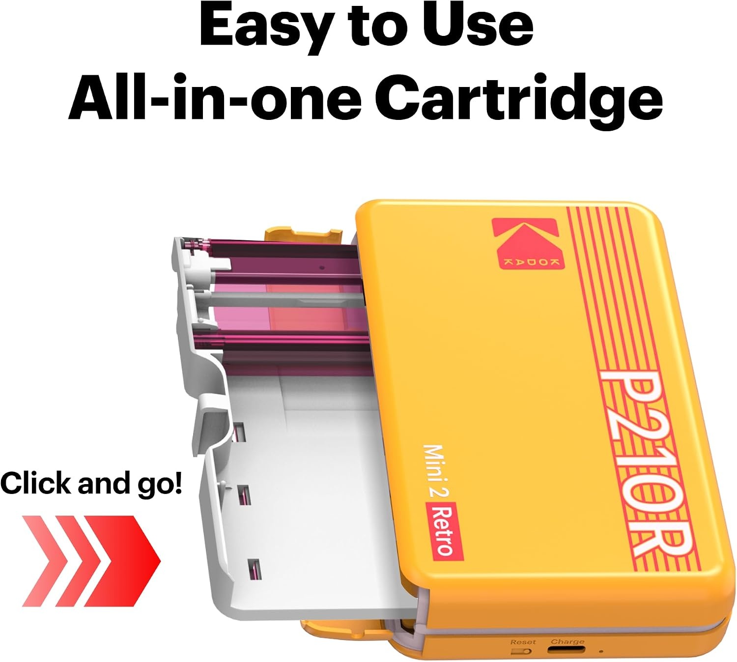 image:imageKODAK Mini 2 Retro 2x3 Portable Photo Printer 4PASS 38 Sheets WhiteWhite