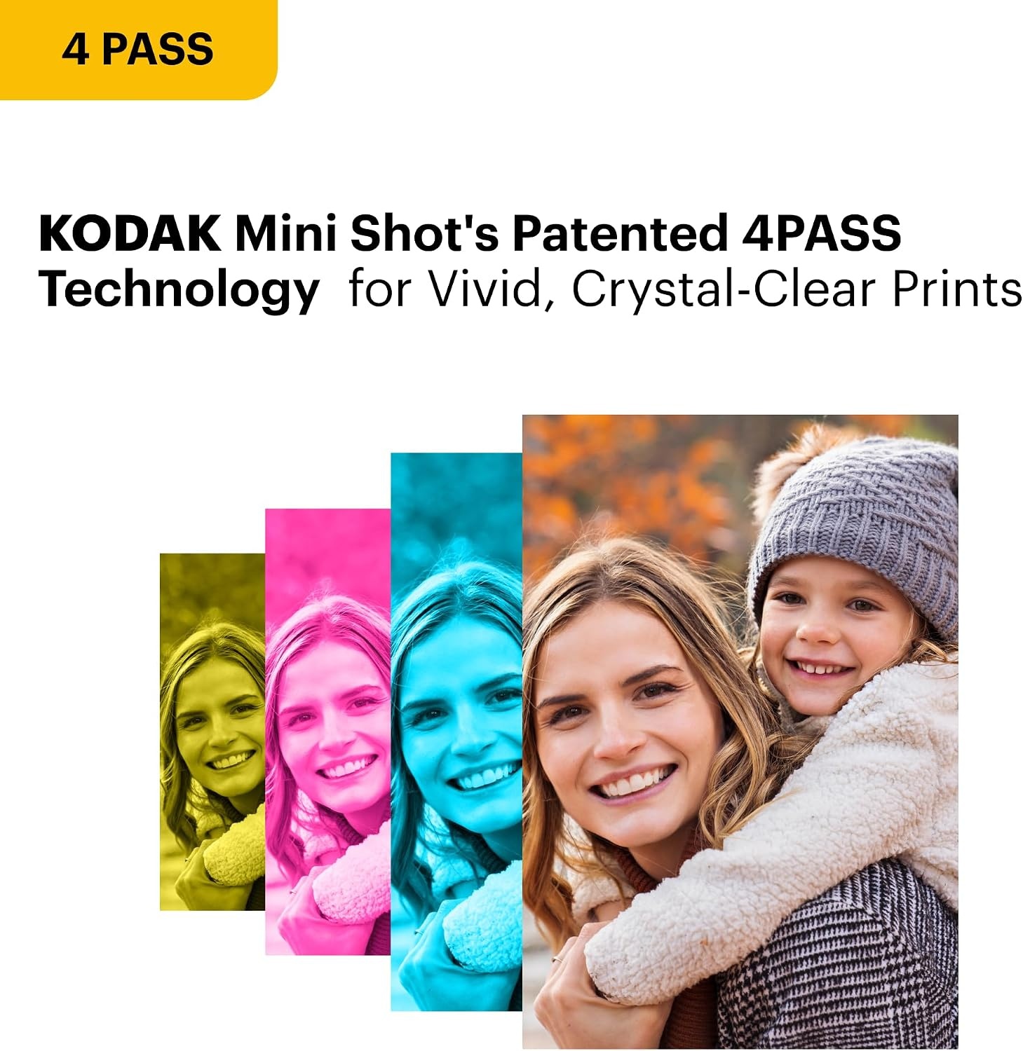 image:imageKODAK Mini 2 Retro 2x3 Portable Photo Printer 4PASS 38 Sheets WhiteYellow
