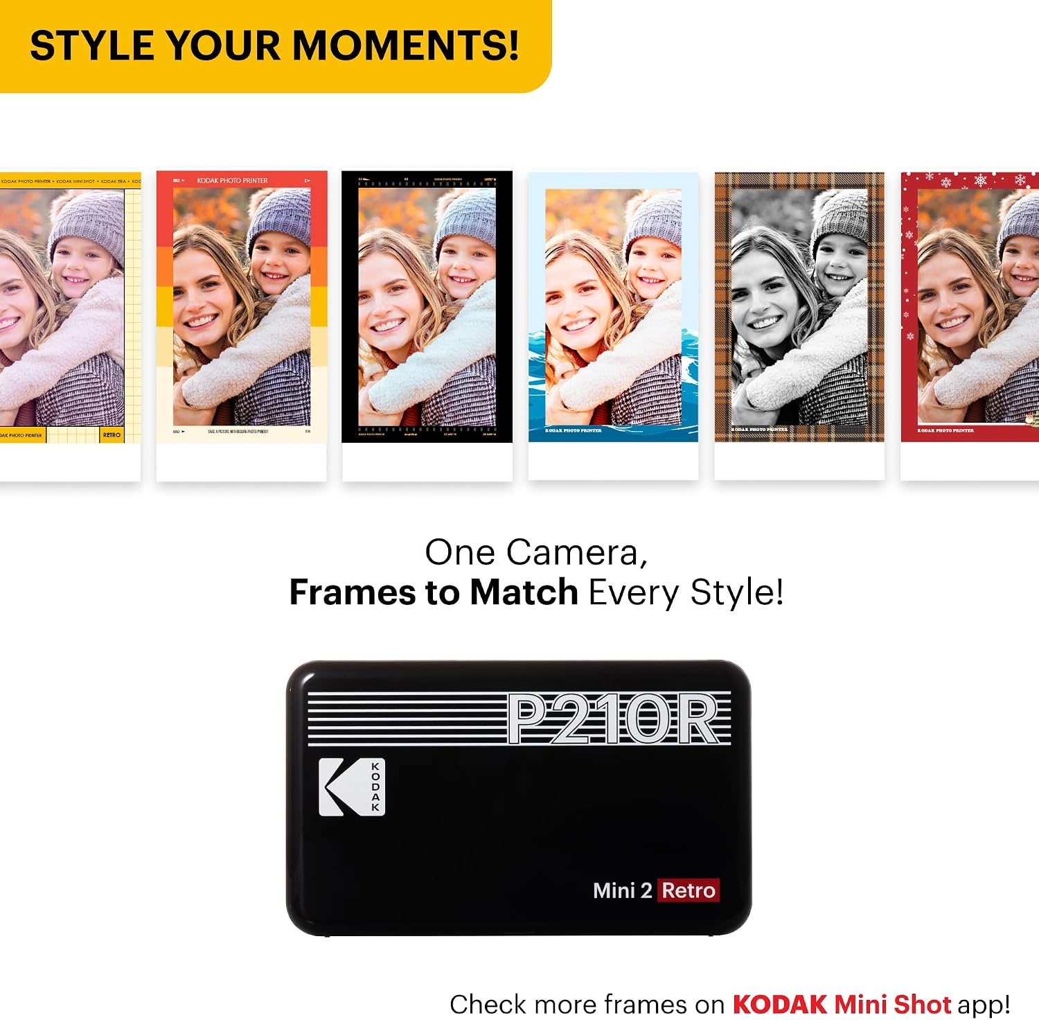 image:imageKODAK Mini 2 Retro 2x3 Portable Photo Printer 4PASS 38 Sheets WhiteYellow
