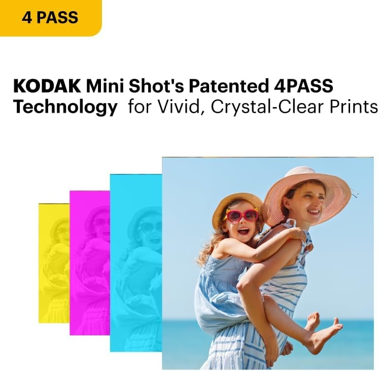 image:imageKODAK Mini 3 Retro 3x3 Portable Photo Printer 4PASS 38 Sheets WhiteWhite