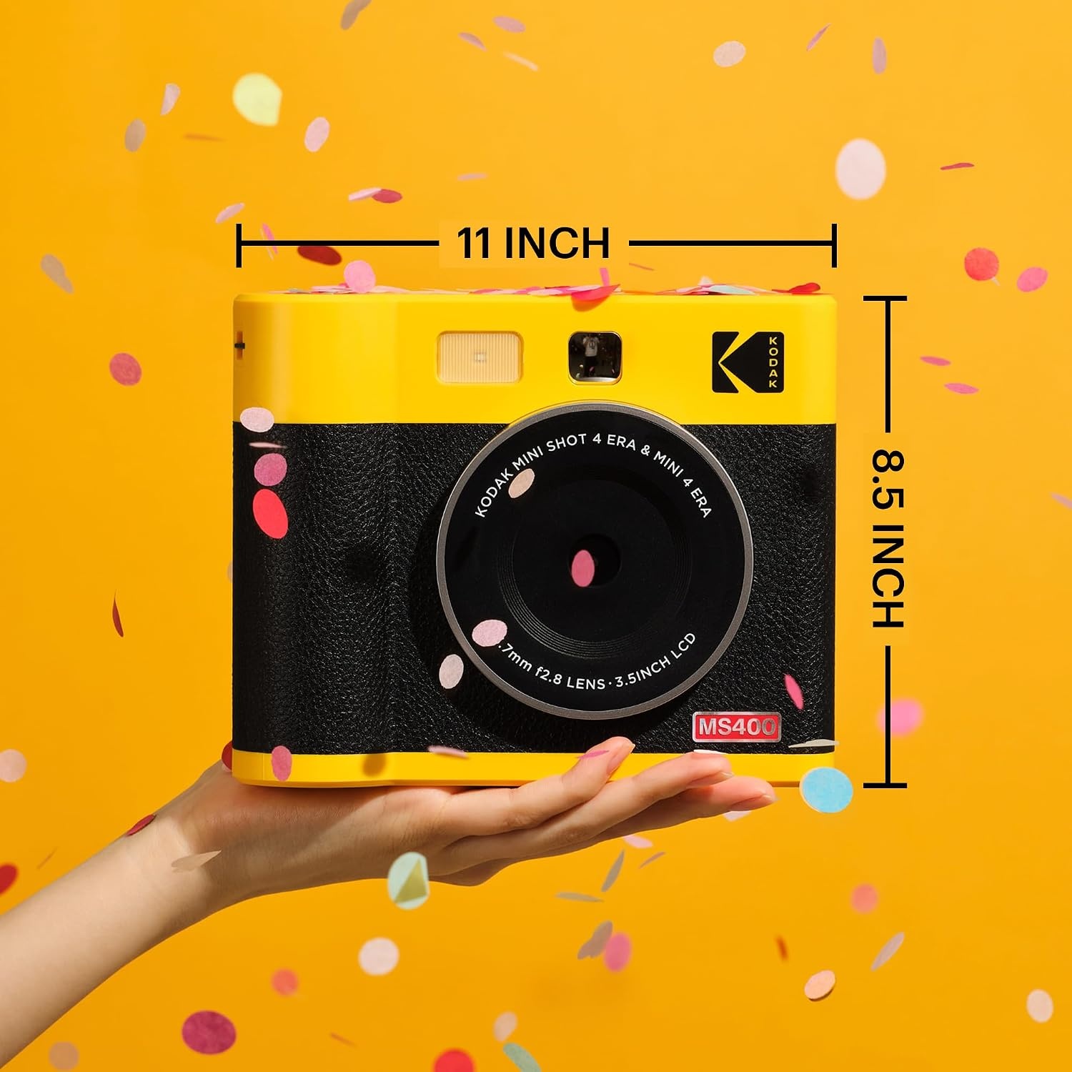 image:imageKODAK Mini Shot 4 ERA 4PASS 2in1 Instant Camera and Photo Printer 4x4 Black Camera 10 SheetsBlack