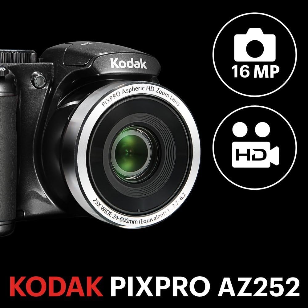 image:imageKODAK PIXPRO Astro Zoom AZ252BK 16MP Point amp Shoot Digital Camera with25X Optical Zoom and 3 LCD BlackBlack