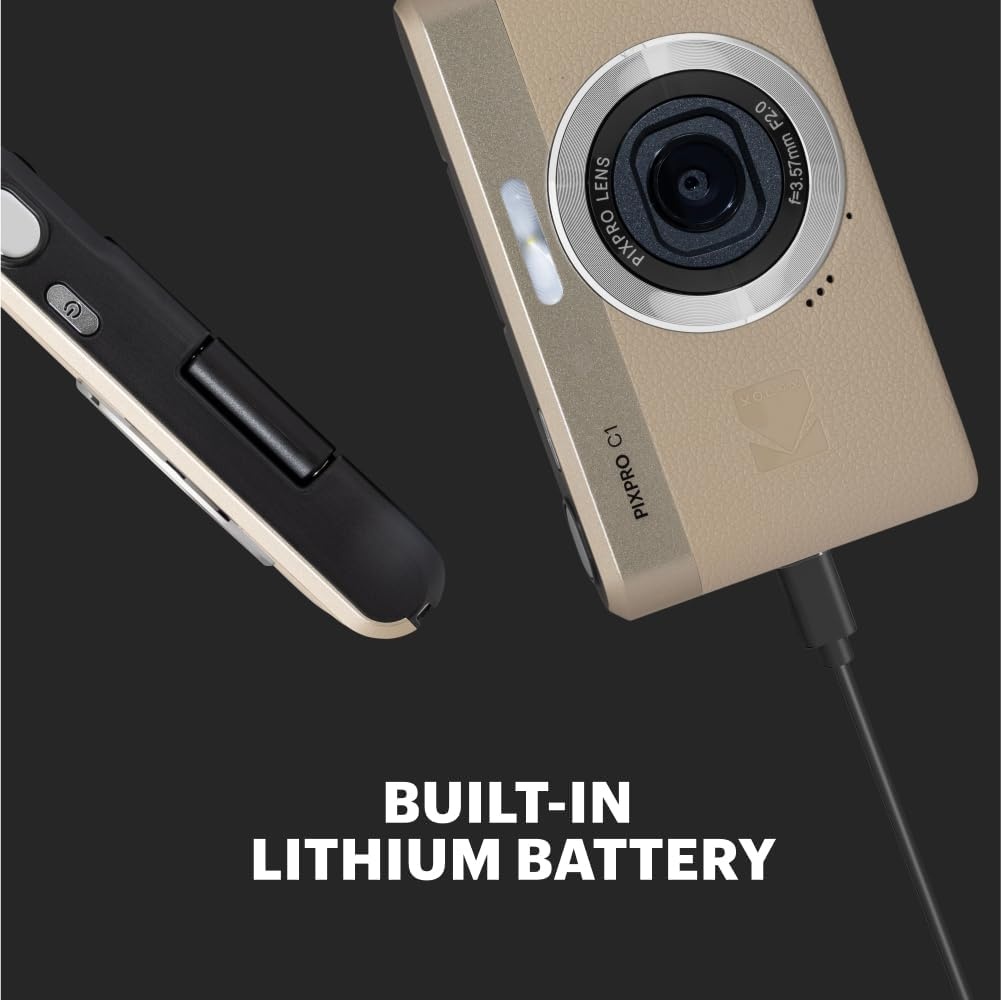 image:imageKODAK PIXPRO C1 13MP Compact Digital Camera 26mm Fixed Lens BlackTan