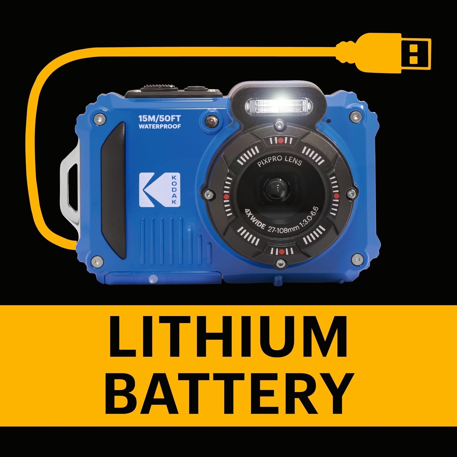 image:imageKODAK PIXPRO WPZ2 16MP Waterproof Digital Camera 15m 4X Zoom BlueBlue
