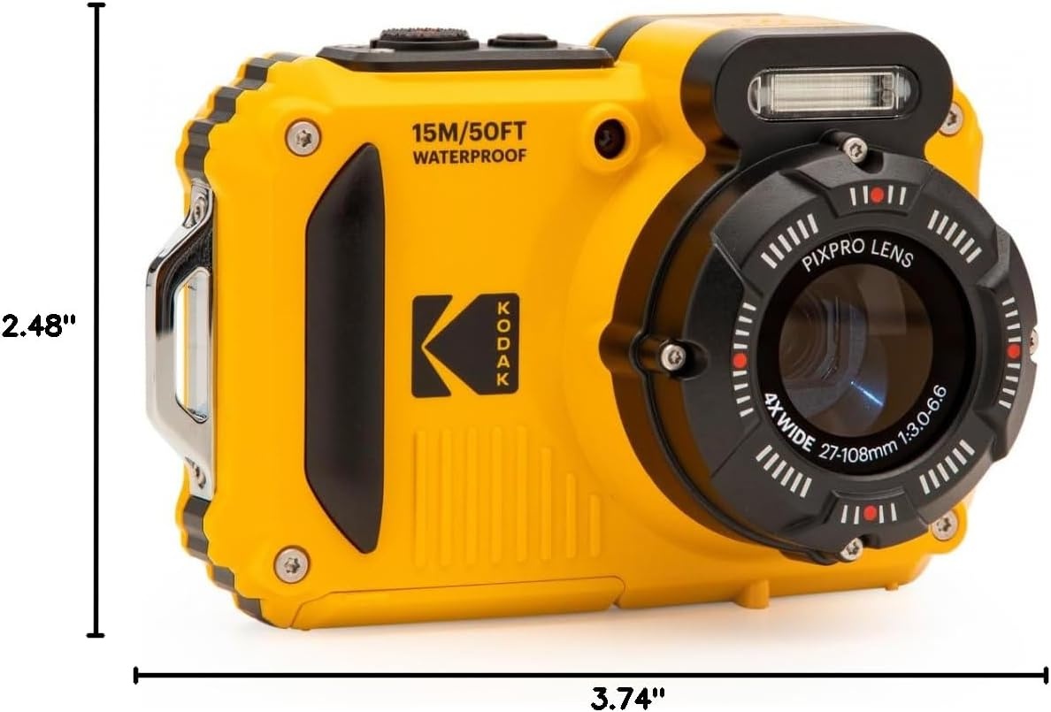 image:imageKODAK PIXPRO WPZ2 16MP Waterproof Digital Camera 15m 4X Zoom RedYellow