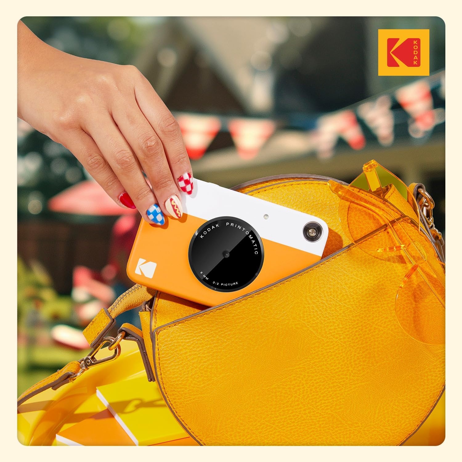 image:imageKODAK Printomatic FullColor Instant Print Digital Camera Zink 2x3 51x75 cm StickyBack Photo Paper 5MP Portable Creative Fun Gift for Birthday Christmas Holiday PinkYellow