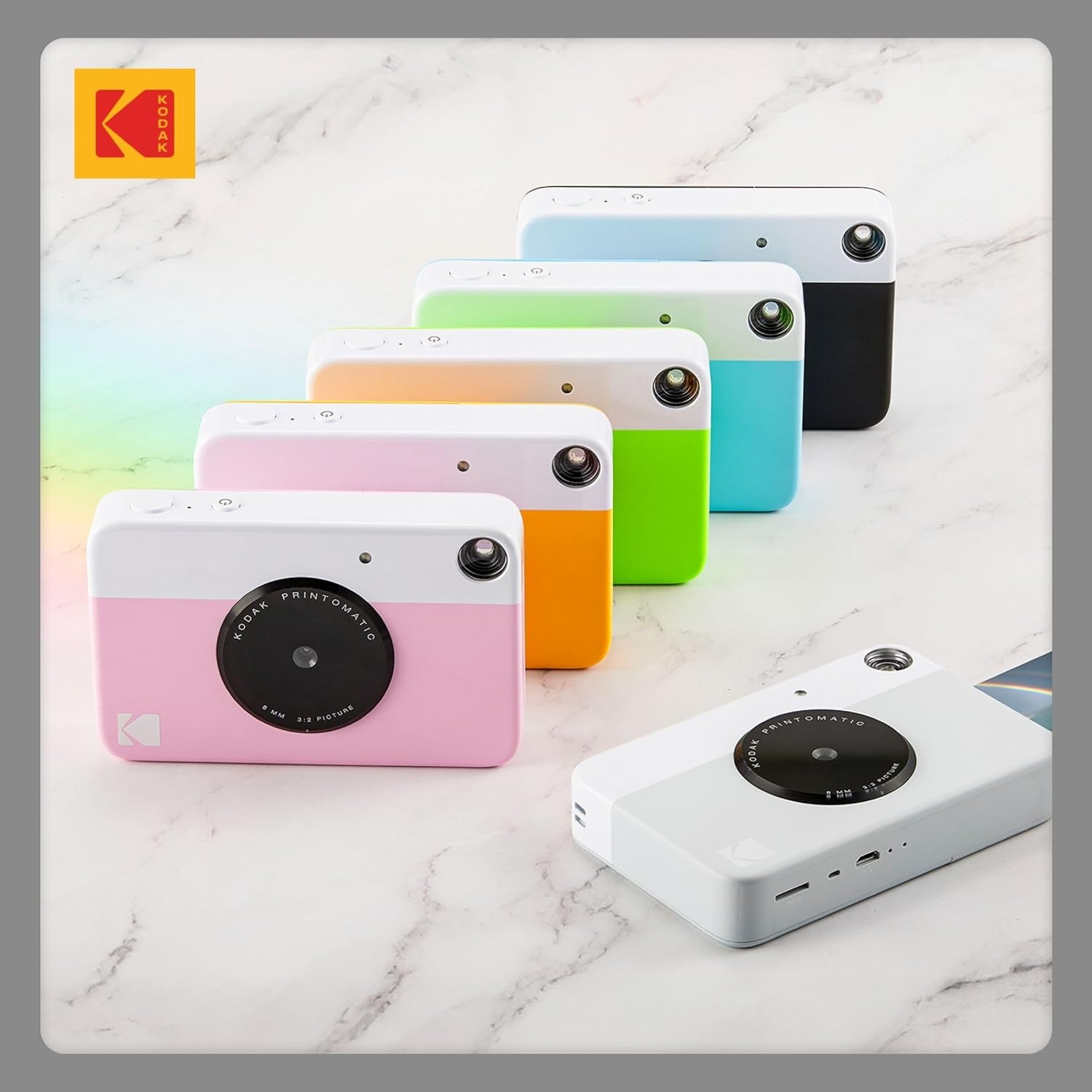 image:imageKODAK Printomatic FullColor Instant Print Digital Camera Zink 2x3 51x75 cm StickyBack Photo Paper 5MP Portable Creative Fun Gift for Birthday Christmas Holiday PinkBlack