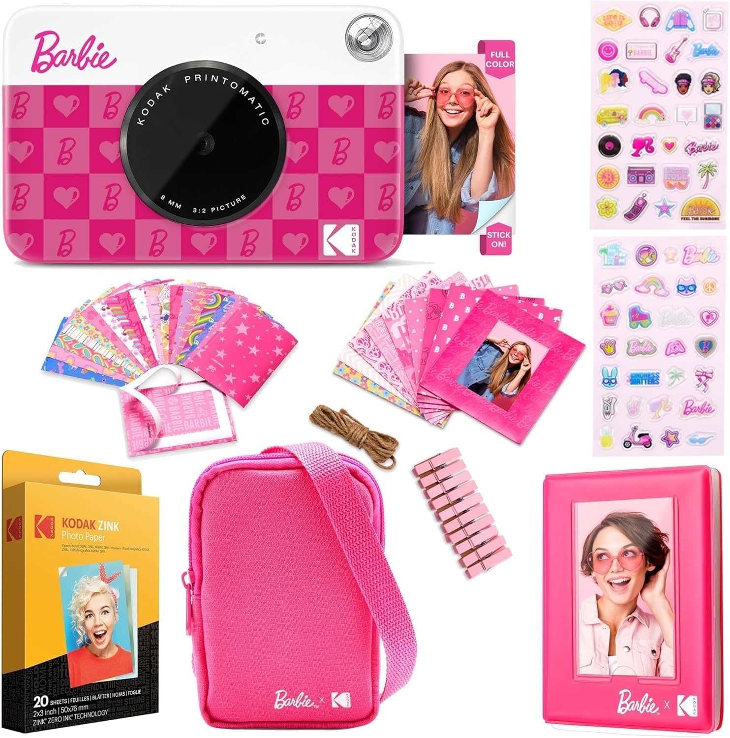 image:imageKODAK Printomatic FullColor Instant Print Digital Camera Zink 2x3 51x75 cm StickyBack Photo Paper 5MP Portable Creative Fun Gift for Birthday Christmas Holiday PinkIconic Style