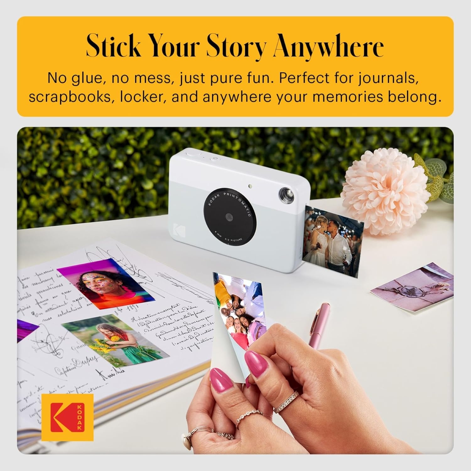 image:imageKODAK Printomatic FullColor Instant Print Digital Camera Zink 2x3 51x75 cm StickyBack Photo Paper 5MP Portable Creative Fun Gift for Birthday Christmas Holiday PinkGrey
