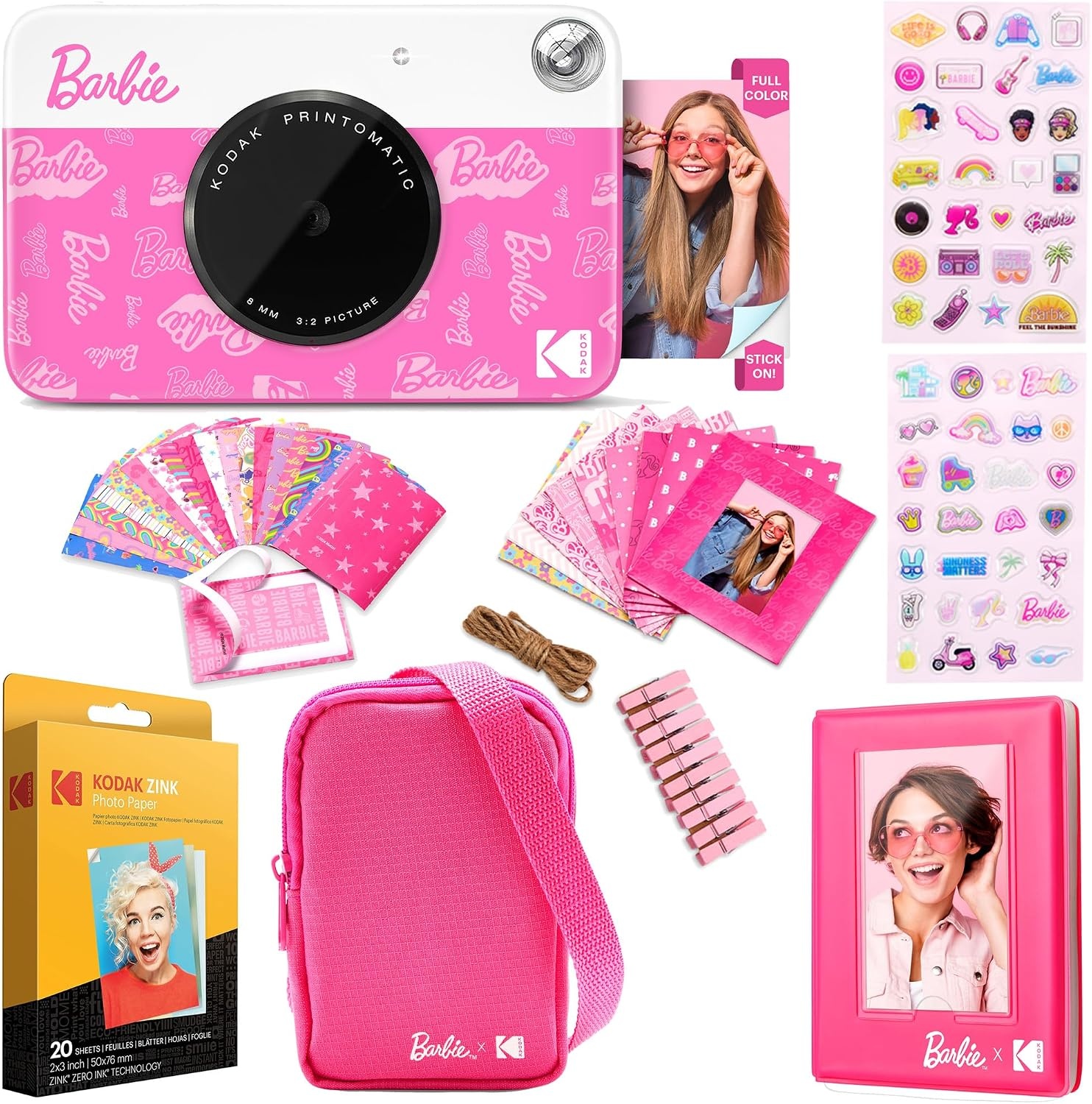 image:imageKODAK Printomatic FullColor Instant Print Digital Camera Zink 2x3 51x75 cm StickyBack Photo Paper 5MP Portable Creative Fun Gift for Birthday Christmas Holiday PinkSignature Style