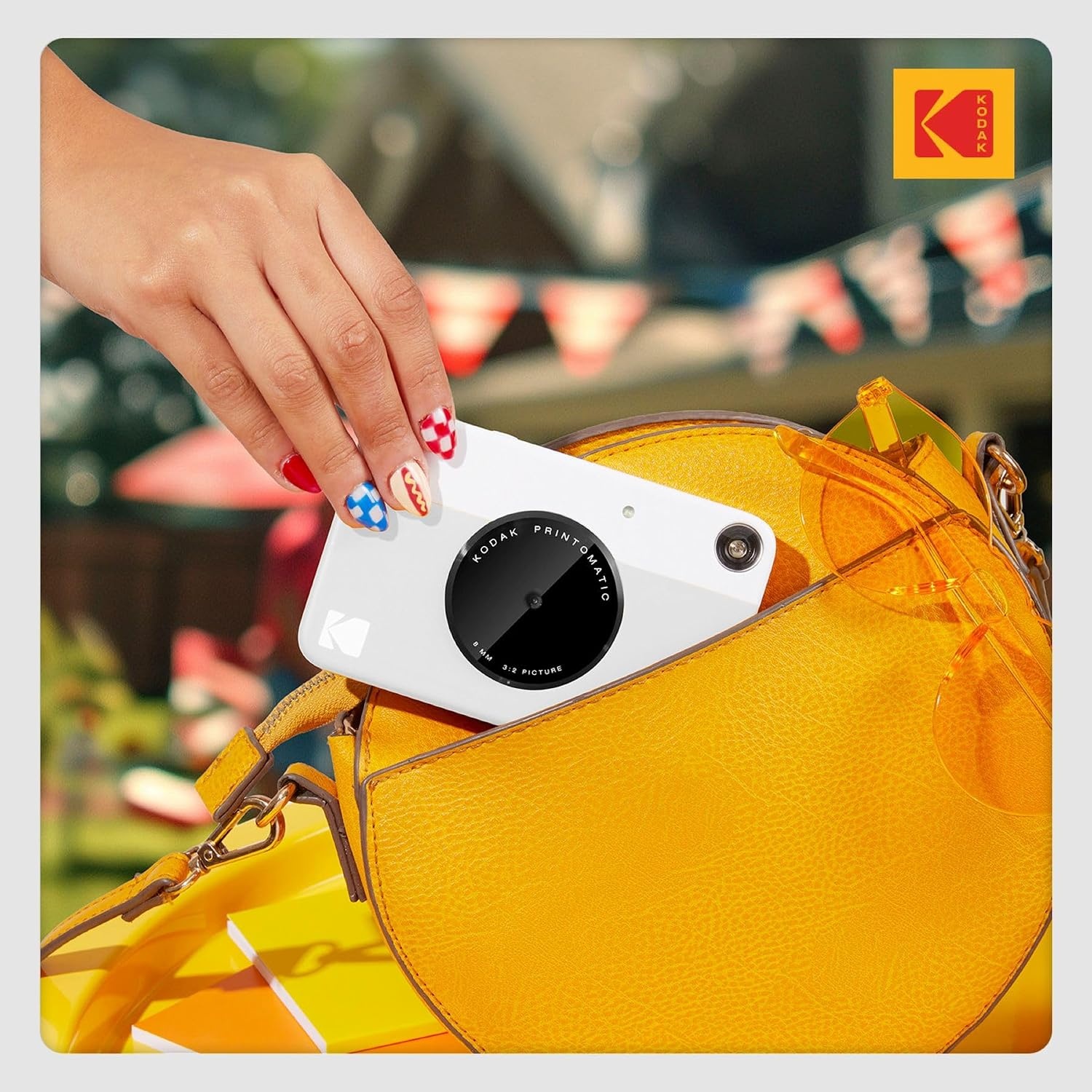 image:imageKODAK Printomatic FullColor Instant Print Digital Camera Zink 2x3 51x75 cm StickyBack Photo Paper 5MP Portable Creative Fun Gift for Birthday Christmas Holiday PinkGrey