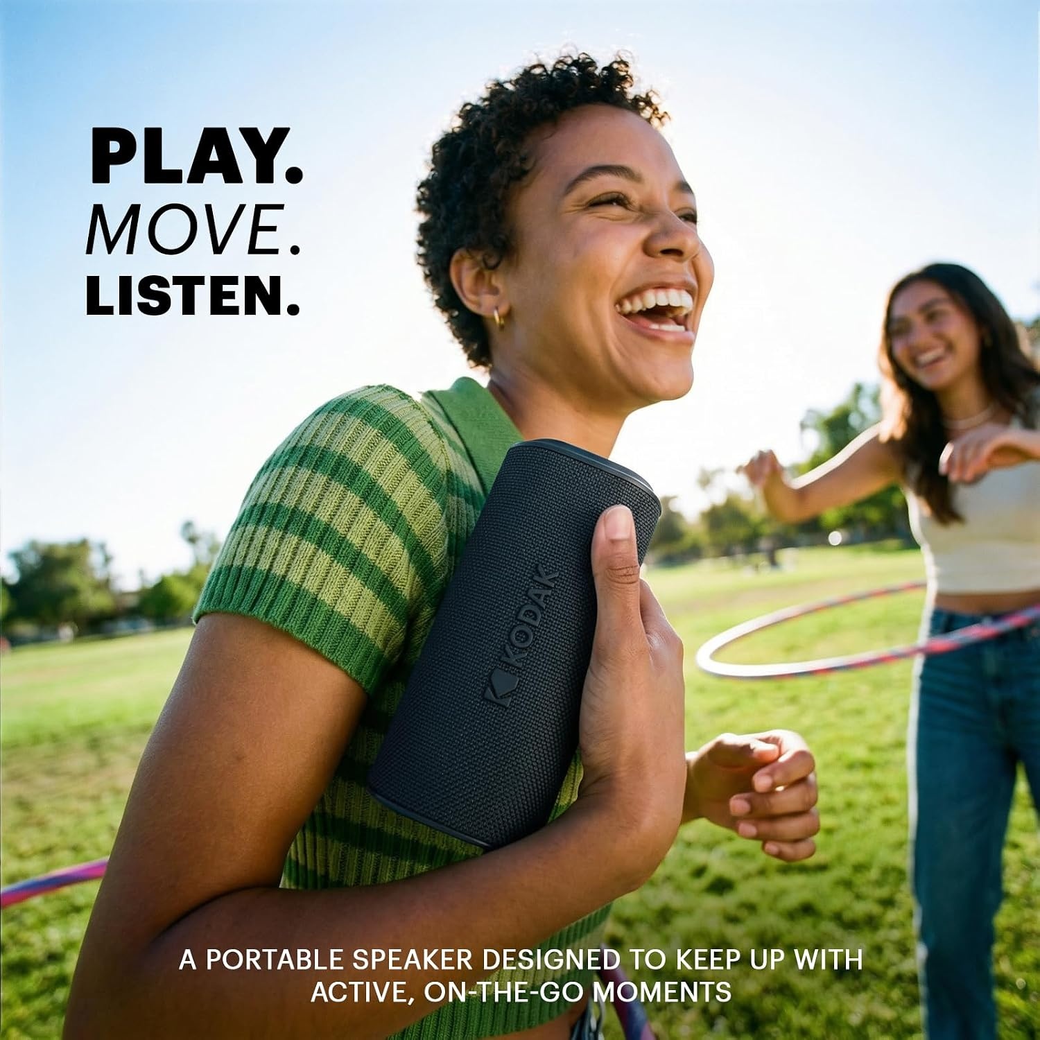 image:imageKODAK SOUNDBRIX Plus 2 in 1 Splittable Magnetic Dual Portable Wireless Bluetooth Speaker Stackable MonotoStereo Sound 8H Playtime IPX4 Splash Resistant Soundbar for Home or Outdoor Midnight BlackGrooving Gray