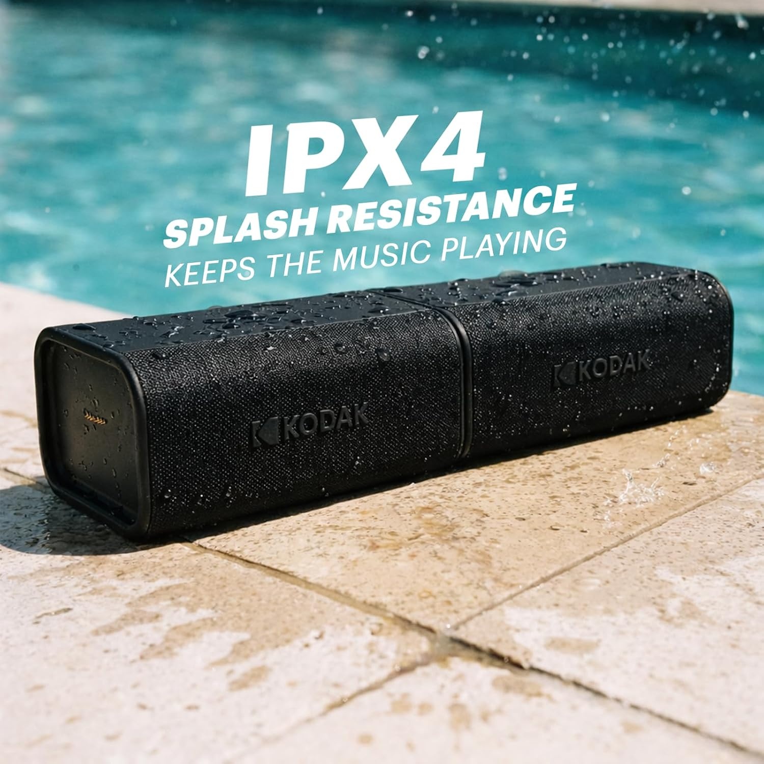 image:imageKODAK SOUNDBRIX Plus 2 in 1 Splittable Magnetic Dual Portable Wireless Bluetooth Speaker Stackable MonotoStereo Sound 8H Playtime IPX4 Splash Resistant Soundbar for Home or Outdoor Midnight BlackMidnight Black