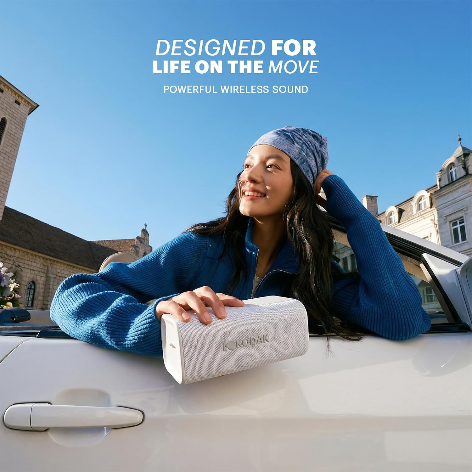 image:imageKODAK SOUNDBRIX Plus 2 in 1 Splittable Magnetic Dual Portable Wireless Bluetooth Speaker Stackable MonotoStereo Sound 8H Playtime IPX4 Splash Resistant Soundbar for Home or Outdoor Midnight BlackGlacier White