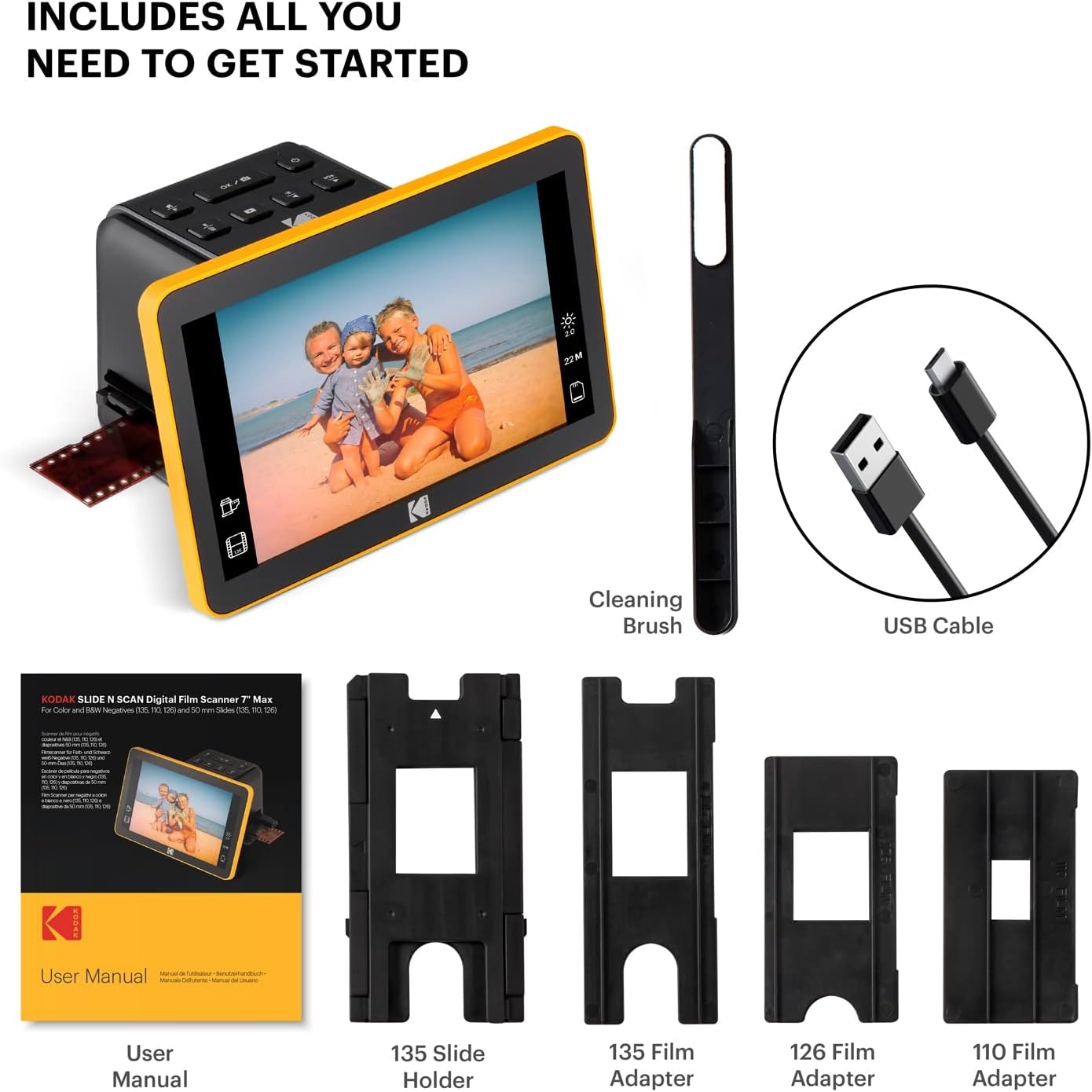image:imageKODAK Slide N Scan Max Film Scanner Slide Scanner BlackYellow