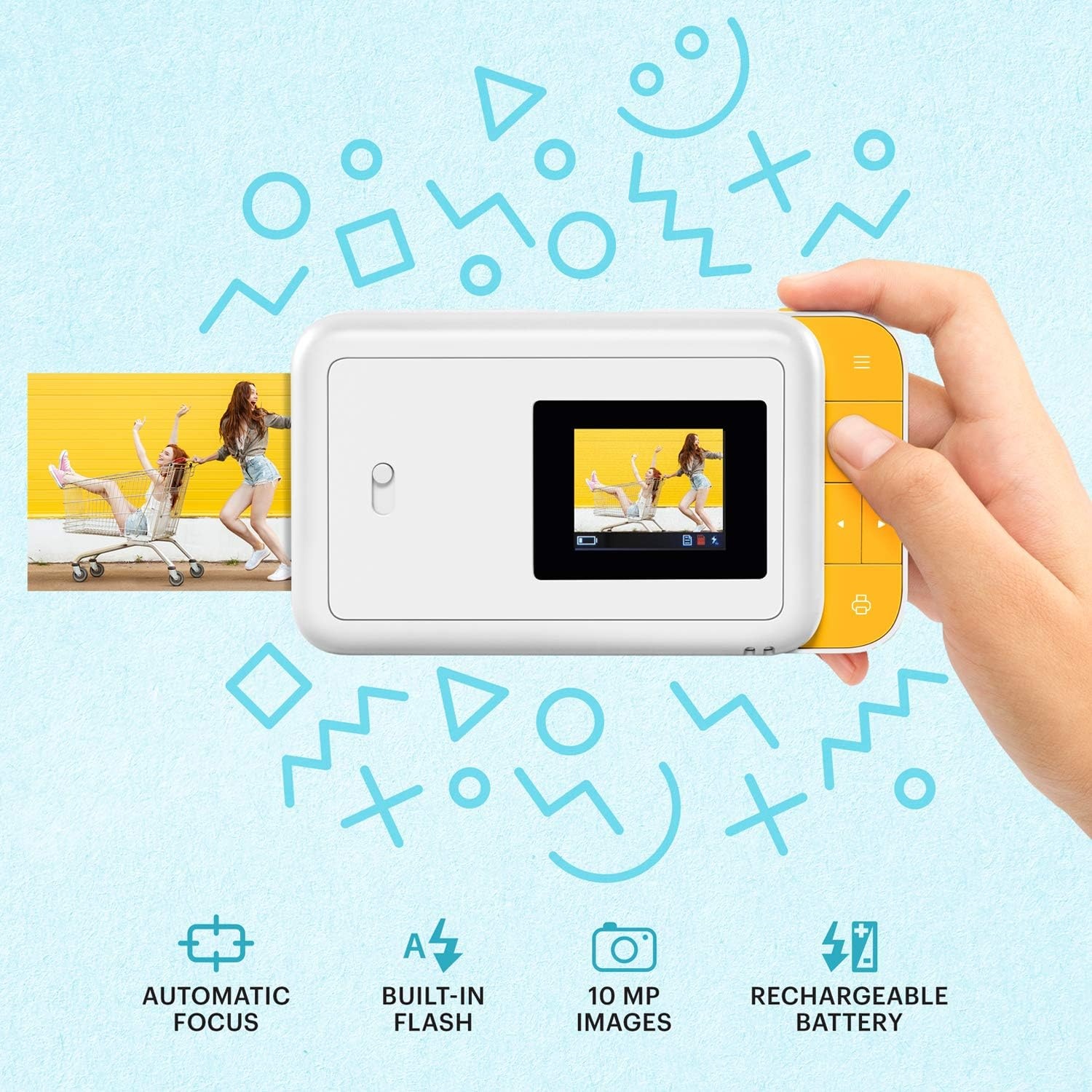 image:imageKODAK Smile Instant Print Digital Camera WhiteYellow Soft Case KitWhiteYellow