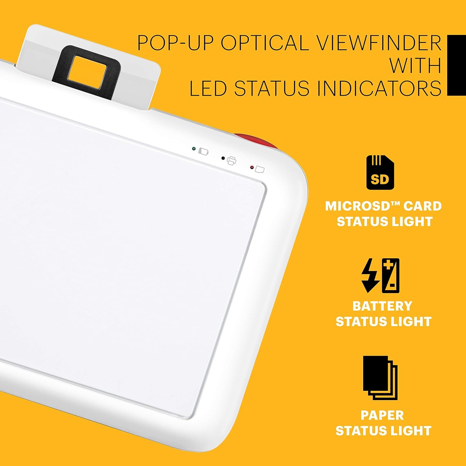 image:imageKODAK Step Instant Camera With 10MP Image Sensor Zink Zero Ink Technology White Bundle Photo Album Case 20 Pack Zink Paper Markers StickersWhite