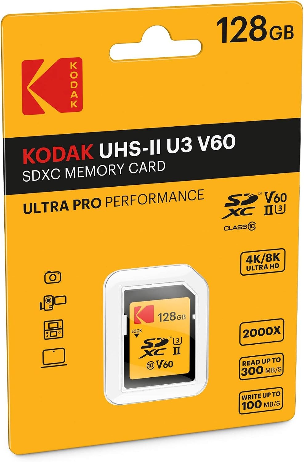 image:imageKodak 128GB UHSII U3 V60 Ultra Pro SDXC Memory Card128GB