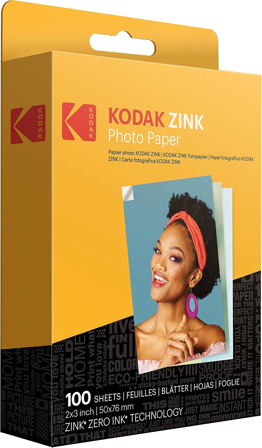 image:imageKodak 2x3 Premium Zink Photo Paper 100 Sheets amp Step Wireless Mobile Photo Mini Printer White Compatible wiOS amp Android NFC amp Bluetooth Devices100 Sheets