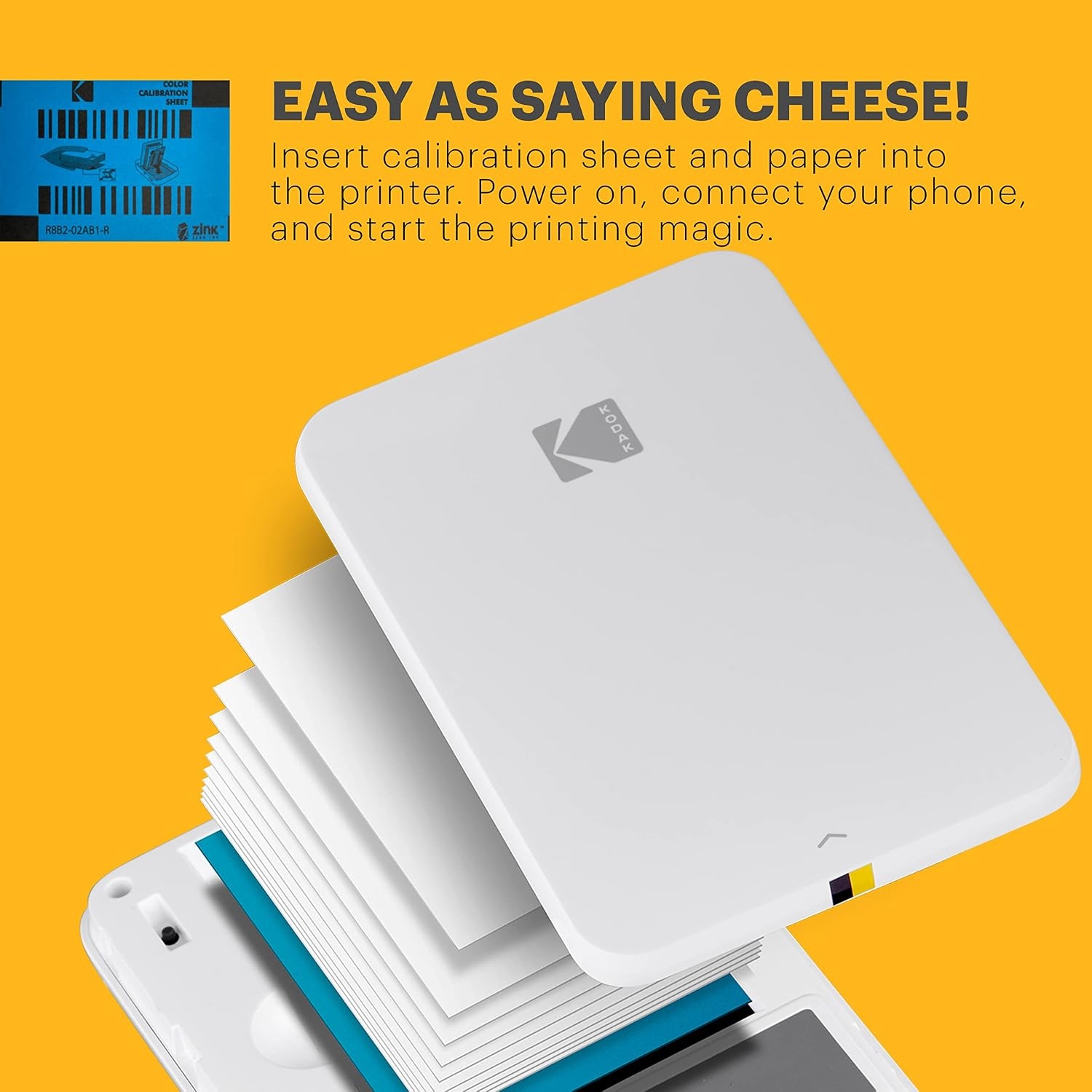 image:imageKodak 2x3 Premium Zink Photo Paper 100 Sheets amp Step Wireless Mobile Photo Mini Printer White Compatible wiOS amp Android NFC amp Bluetooth Devices100 Sheets
