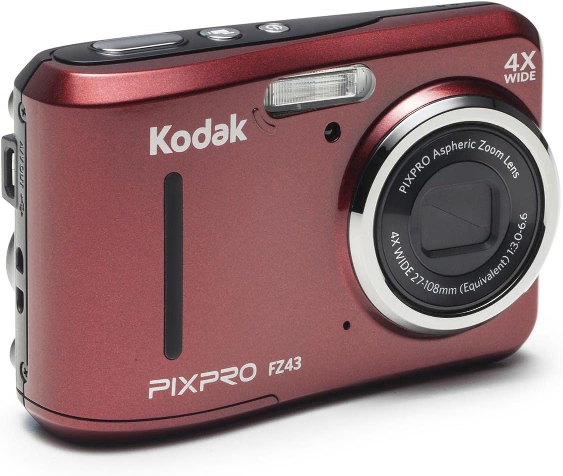 image:imageKodak PIXPRO Friendly Zoom FZ43BK 16MP Digital Camera with 4X Optical Zoom and 27 LCD Screen BlackRed