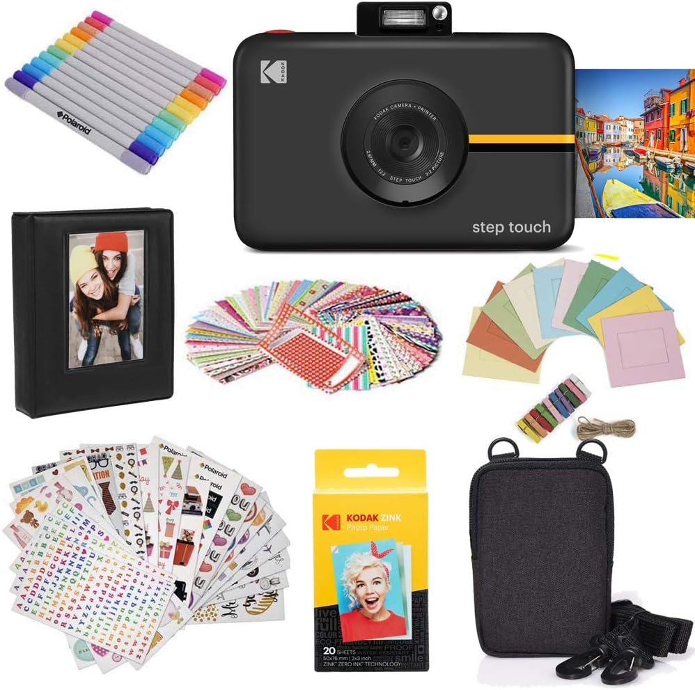 image:imageKodak Step Touch 13MP Digital Camera amp Instant Printer with 35 LCD Touchscreen Display 1080p HD Video Editing Suite Bluetooth amp Zink Zero Ink Technology WhiteBlack