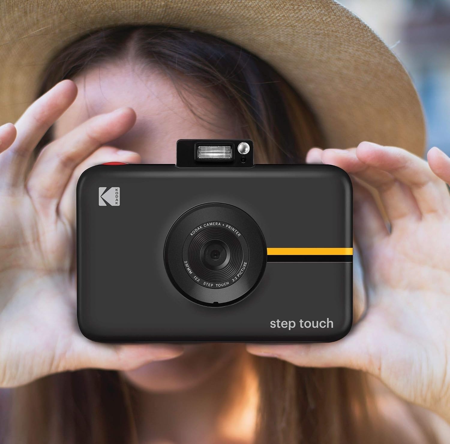 image:imageKodak Step Touch 13MP Digital Camera amp Instant Printer with 35 LCD Touchscreen Display 1080p HD Video Editing Suite Bluetooth amp Zink Zero Ink Technology WhiteBlack