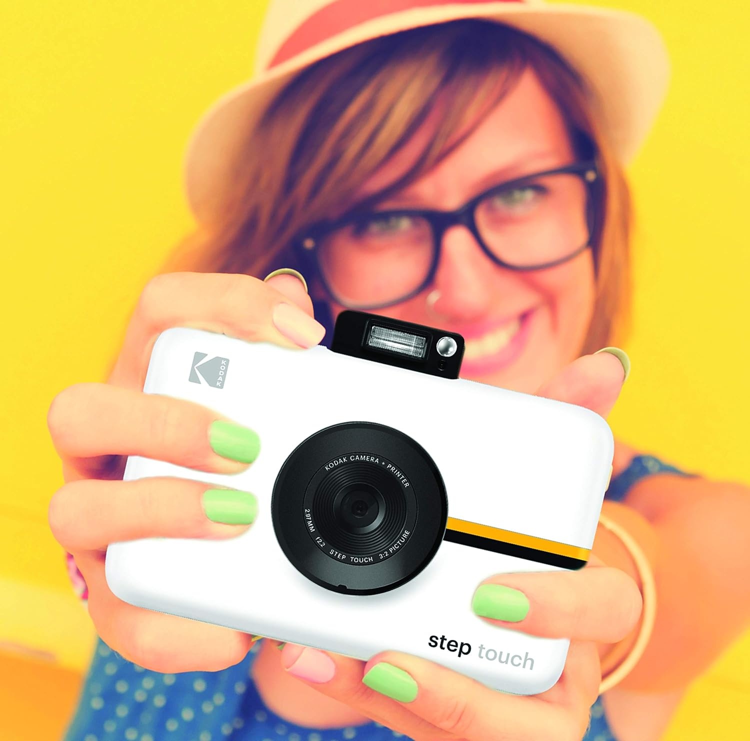 image:imageKodak Step Touch 13MP Digital Camera amp Instant Printer with 35 LCD Touchscreen Display 1080p HD Video Editing Suite Bluetooth amp Zink Zero Ink Technology WhiteWhite