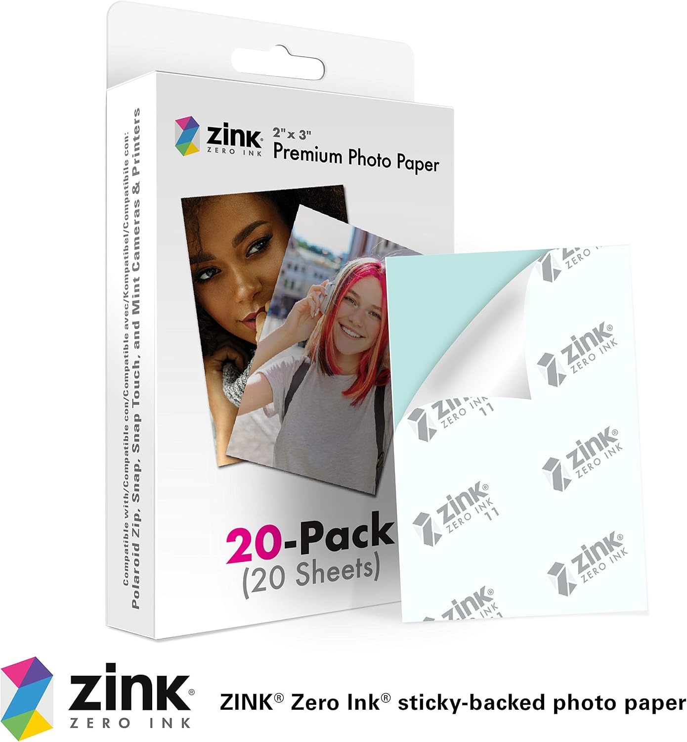 image:imageKodak Step Wireless Mobile Photo Mini Printer White Compatible wiOS amp Android NFC amp Bluetooth Devices amp 2x3 Premium Instant Photo Paper 20 Pack