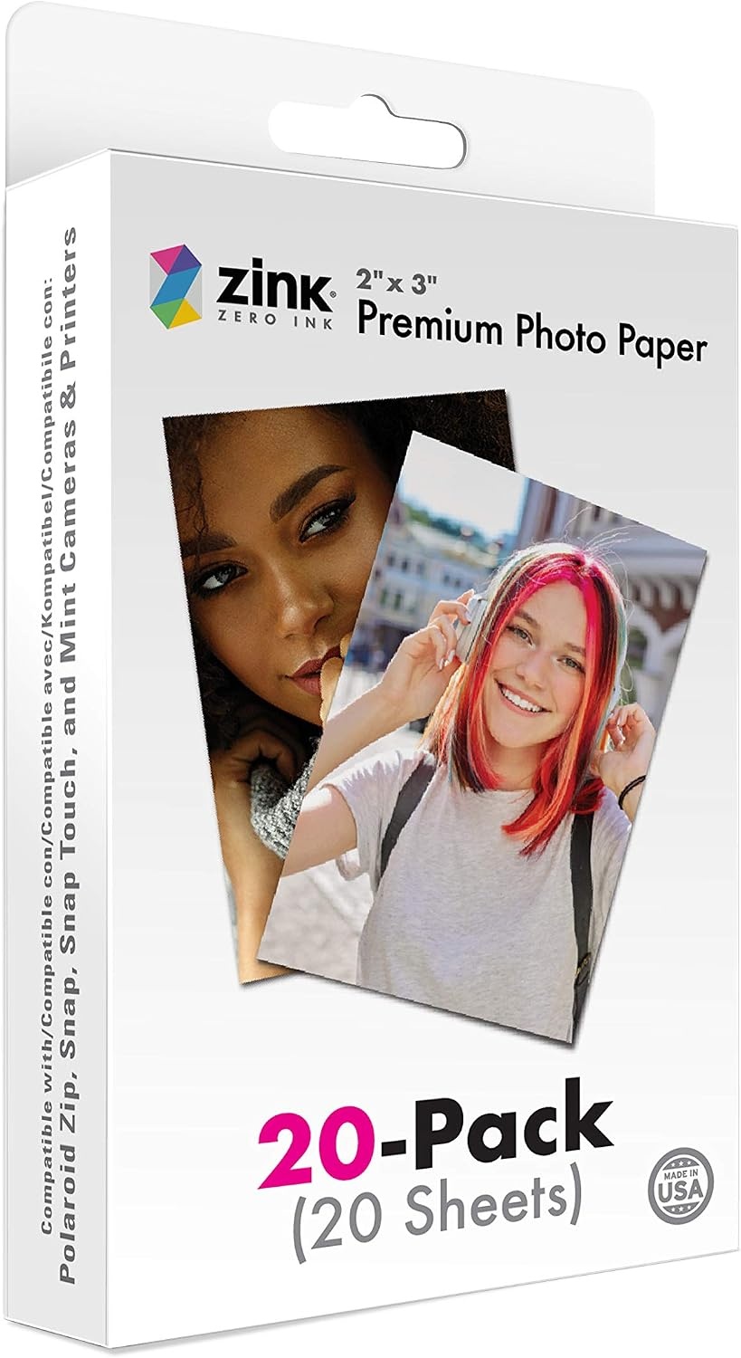 image:imageKodak Step Wireless Mobile Photo Mini Printer White Compatible wiOS amp Android NFC amp Bluetooth Devices amp 2x3 Premium Instant Photo Paper 20 Pack