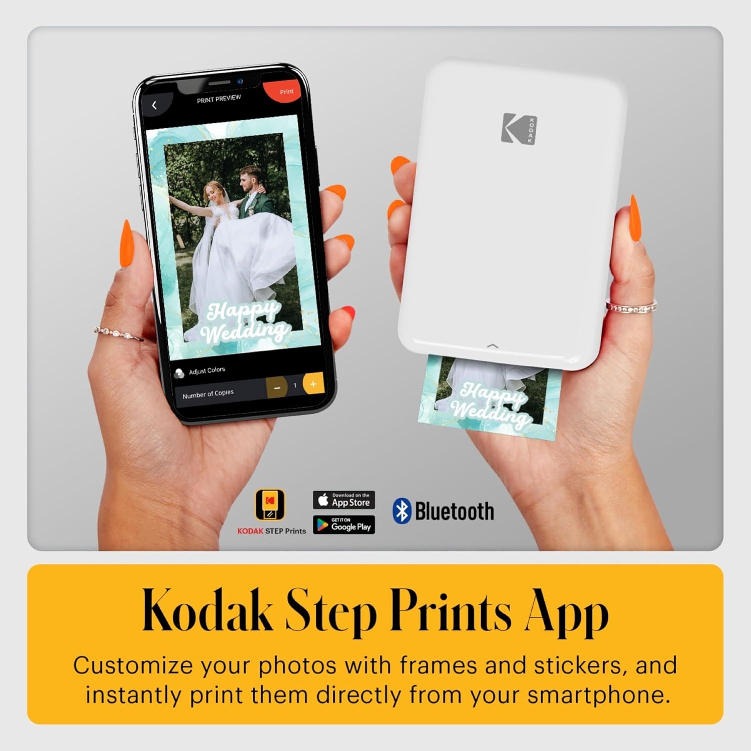 image:imageKodak Step Wireless Photo Printer 2x3 inches Zink Paper Technology amp Kodak App for iOS amp Android Blue Scrapbook BundleWhite