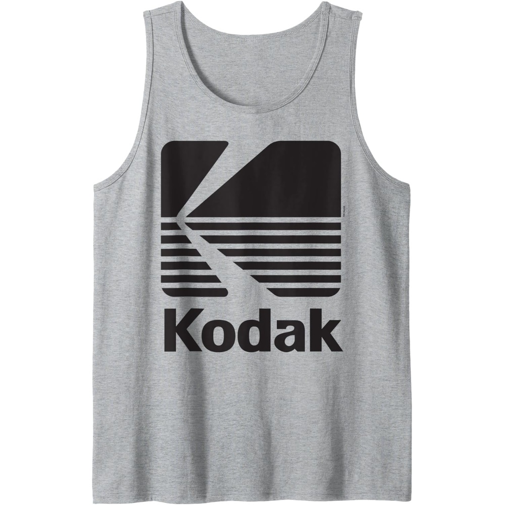 image:image80s Vintage Kodak Logo Black Tank TopHeather Grey