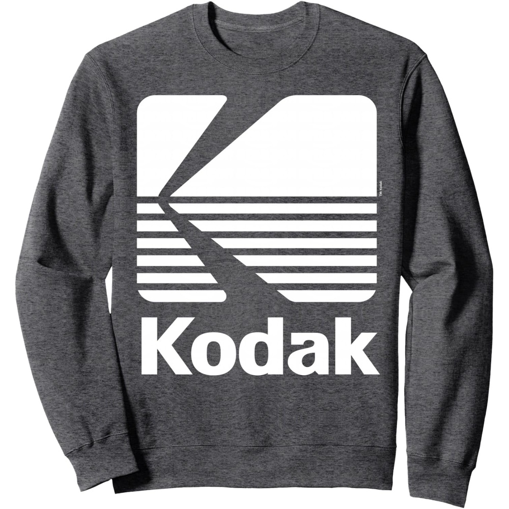 image:image80s Vintage Kodak Logo White SweatshirtDark Heather Grey