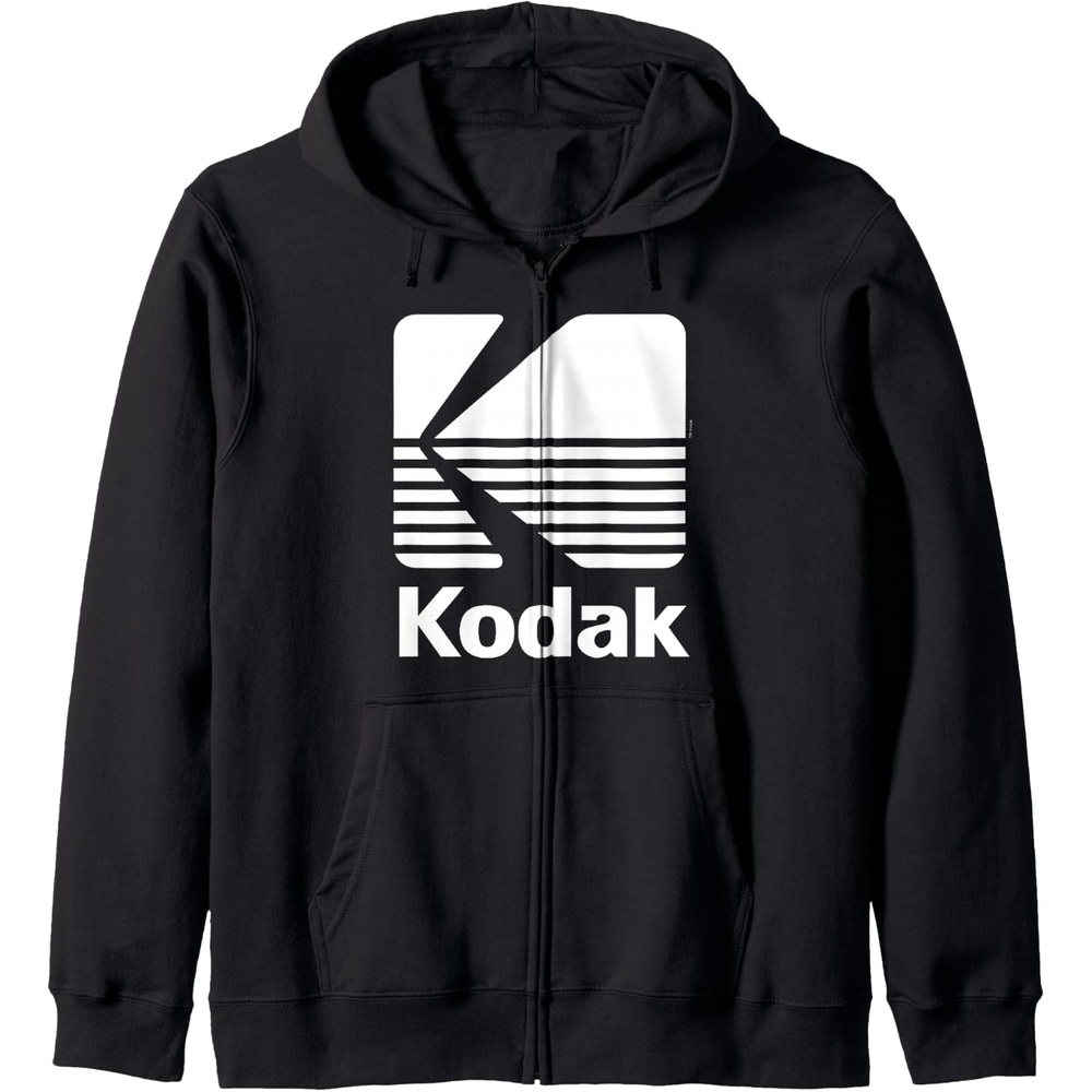 image:image80s Vintage Kodak Logo White Zip HoodieBlack