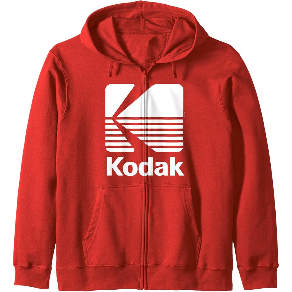 image:image80s Vintage Kodak Logo White Zip HoodieRed