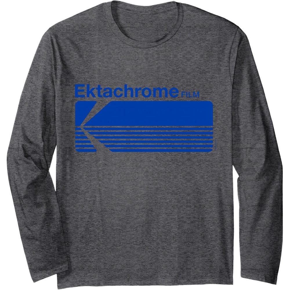 image:imageEktachrome Film Vintage Logo Long Sleeve TShirtDark Heather Grey