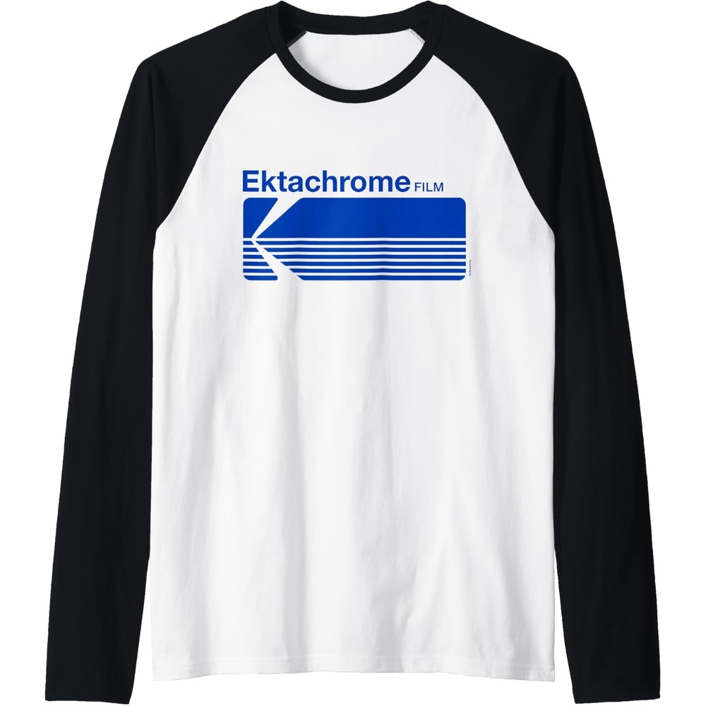 image:imageEktachrome Film Vintage Logo Raglan Baseball TeeBlackWhite