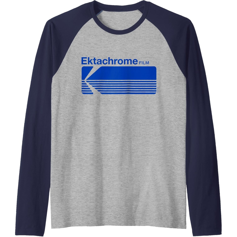 image:imageEktachrome Film Vintage Logo Raglan Baseball TeeNavy BlueAthletic Heather
