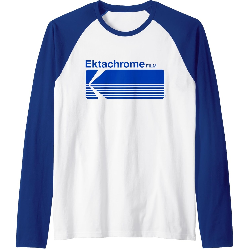 image:imageEktachrome Film Vintage Logo Raglan Baseball TeeRoyal BlueWhite
