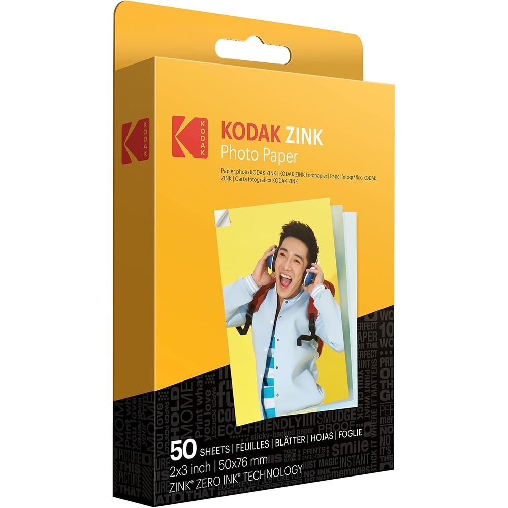 image:imageKODAK 2x3 Premium StickyBacked ZINK Photo Paper 100 Sheets Compatible With Kodak Step Step Slim Printomatic Printomatic Smile Step Touch50 Sheets