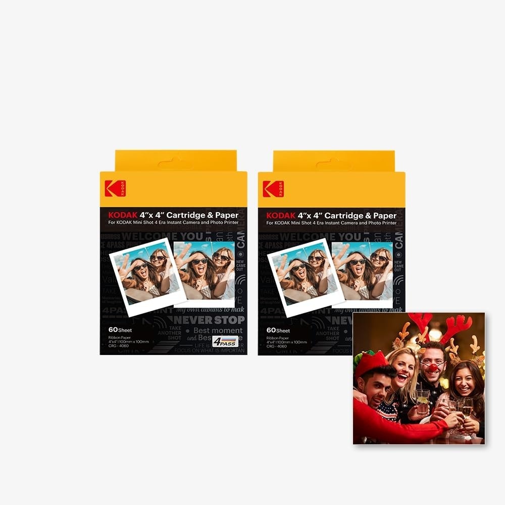 image:imageKODAK 4PASS Film Cartridge 4 x 4 inch 120 Sheets for Kodak Mini Shot 4 ERA Instant Camera and Photo Printer