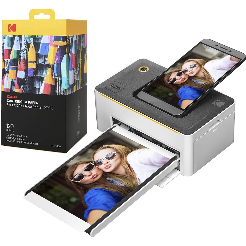 image:imageKODAK Dock Premium 4x6 Portable Instant Photo Printer 2022 Edition Bundled with 120 Sheets Full Color Photos 4Pass amp Lamination Process Compatible with iOS Android and Bluetooth DevicesBluetooth Edition 130 Sheets