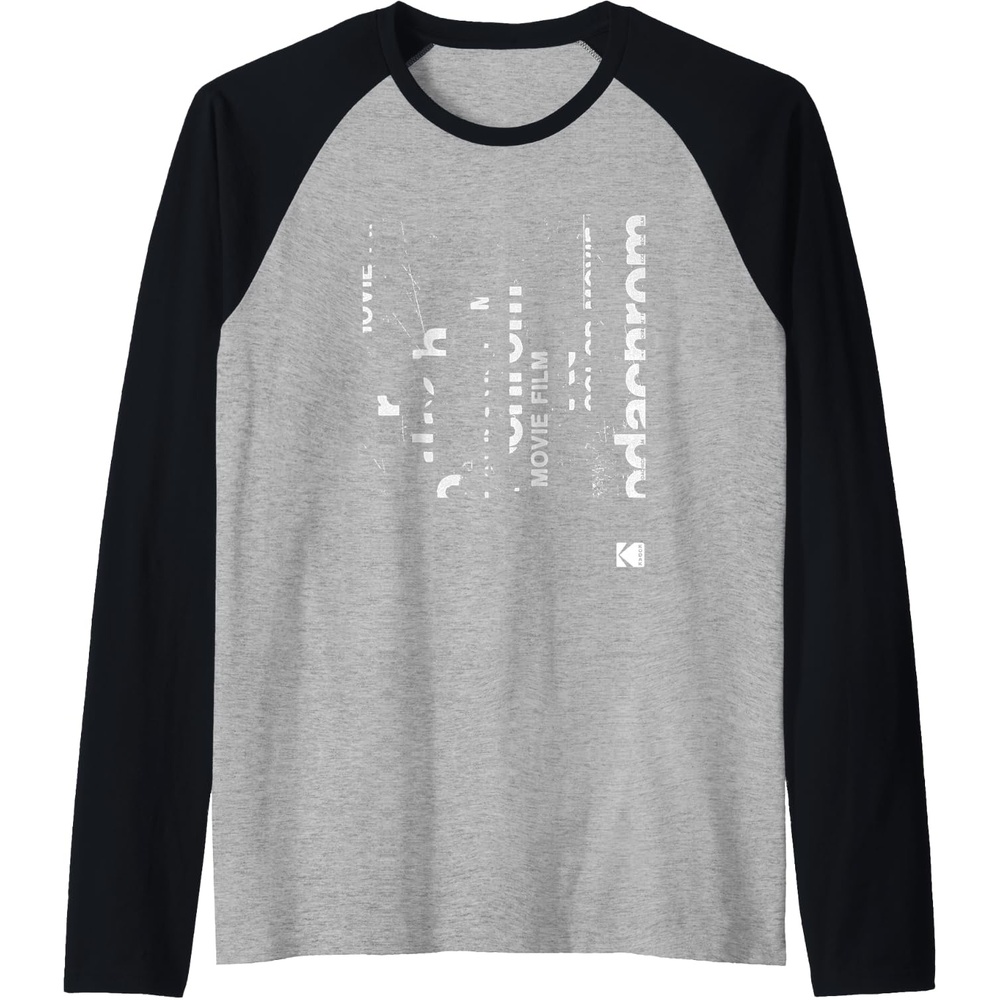 image:imageKODAK Kodachrome Art White Raglan Baseball TeeBlackAthletic Heather