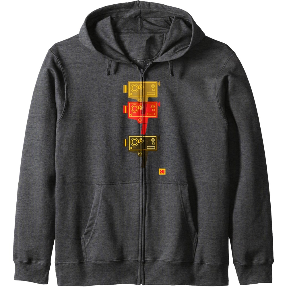 image:imageKODAK M7 Movie Camera Art Zip HoodieDark Heather Grey
