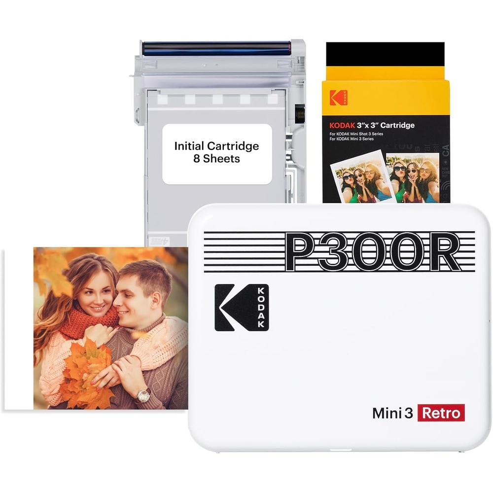 image:imageKODAK Mini 3 Retro 3x3 Portable Photo Printer 4PASS 38 Sheets WhiteWhite