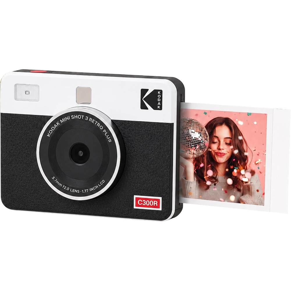 image:imageKODAK Mini Shot 3 Retro 3x3 Instant Camera Photo Printer 8 Sheets YellowWhite