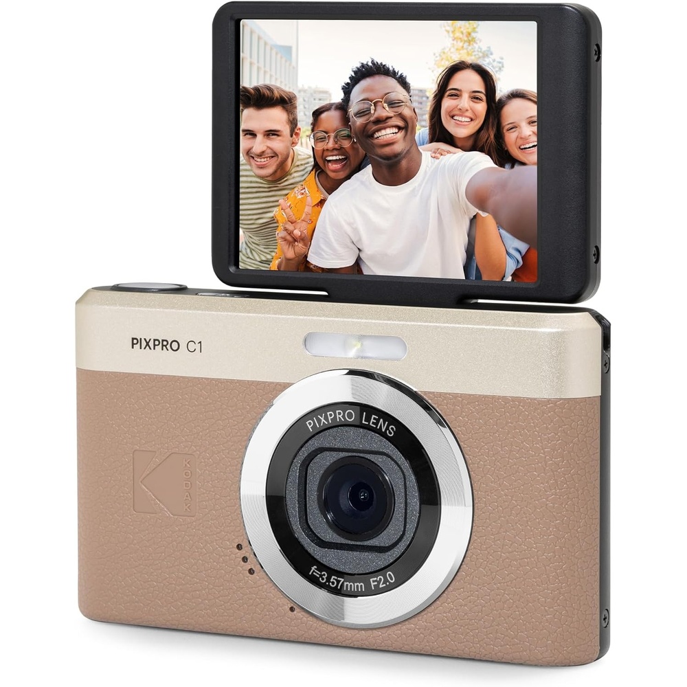 image:imageKODAK PIXPRO C1 13MP Compact Digital Camera 26mm Fixed Lens BlackBrown