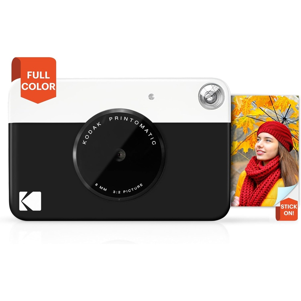 image:imageKODAK Printomatic FullColor Instant Print Digital Camera Zink 2x3 51x75 cm StickyBack Photo Paper 5MP Portable Creative Fun Gift for Birthday Christmas Holiday PinkBlack