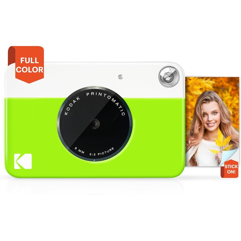 image:imageKODAK Printomatic FullColor Instant Print Digital Camera Zink 2x3 51x75 cm StickyBack Photo Paper 5MP Portable Creative Fun Gift for Birthday Christmas Holiday PinkGreen